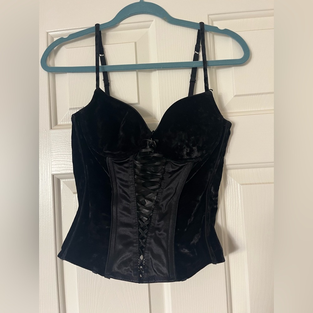 Black Velvet Corset Top